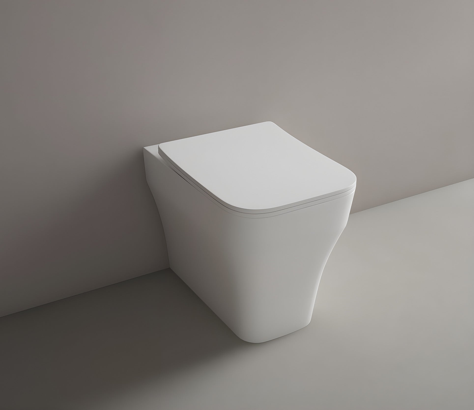 Studio Bagno Synthesis Eco Wall Faced Package with Expert Evo Pneumatic Cistern, Gloss White
