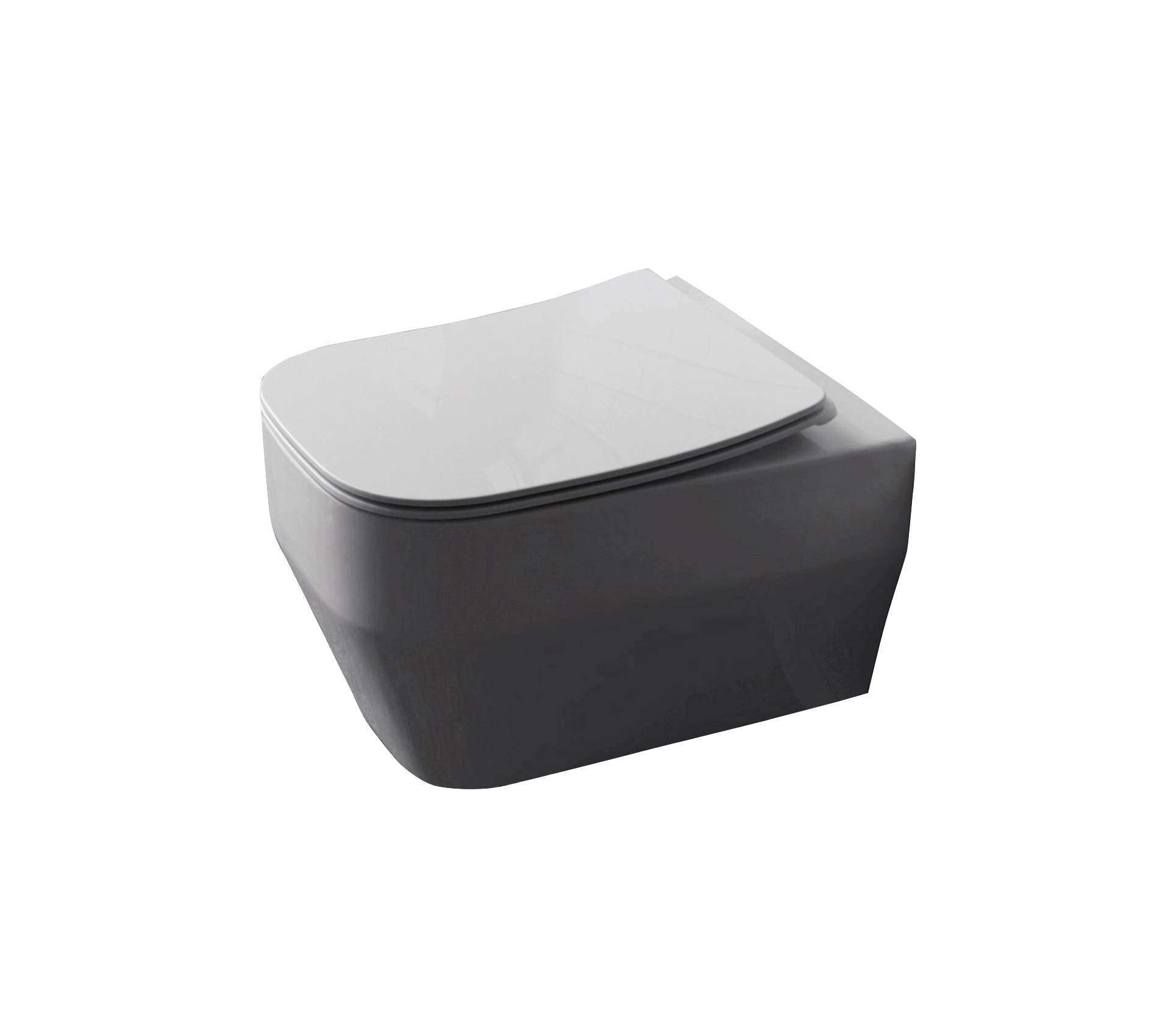 Studio Bagno Synthesis Eco Rimless Wall Hung Toilet, Gloss White