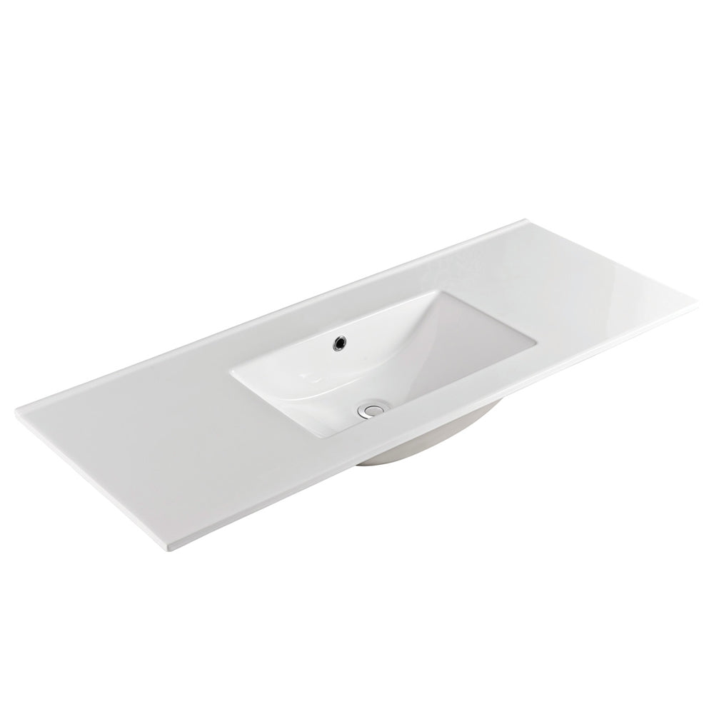 Fienza Dolce Ceramic Basin Top 1200 x 460mm NTH, Gloss White
