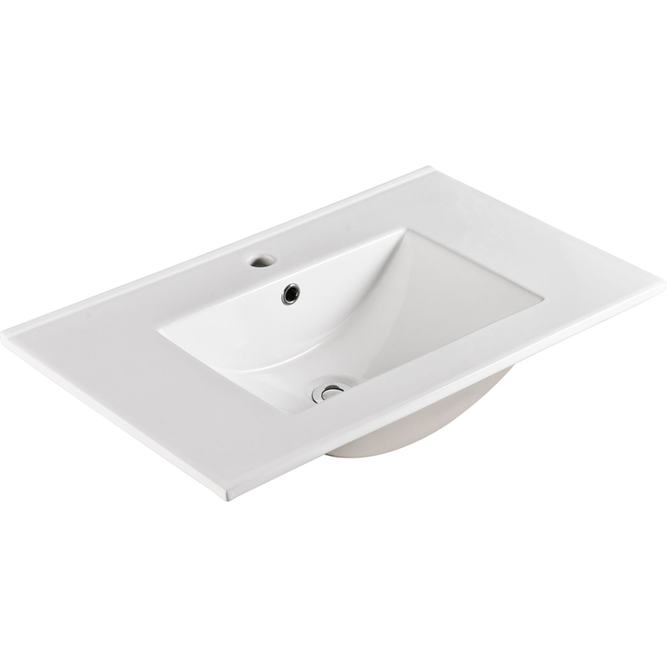 Fienza Dolce Ceramic Basin Top 750 x 460mm 1TH, Gloss White