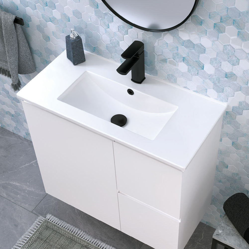 Fienza Dolce Ceramic Basin Top 750 x 460mm 1TH, Gloss White