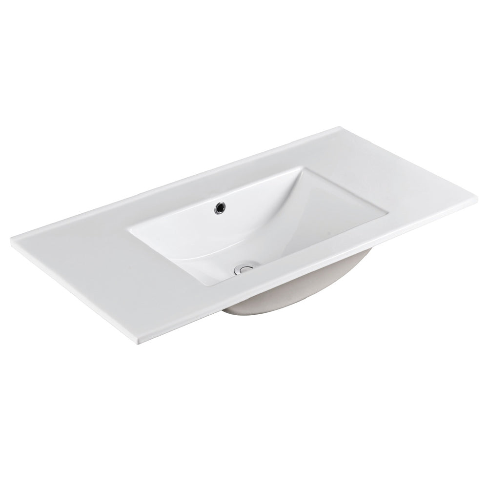 Fienza Dolce Ceramic Basin Top 900 x 460mm NTH, Gloss White
