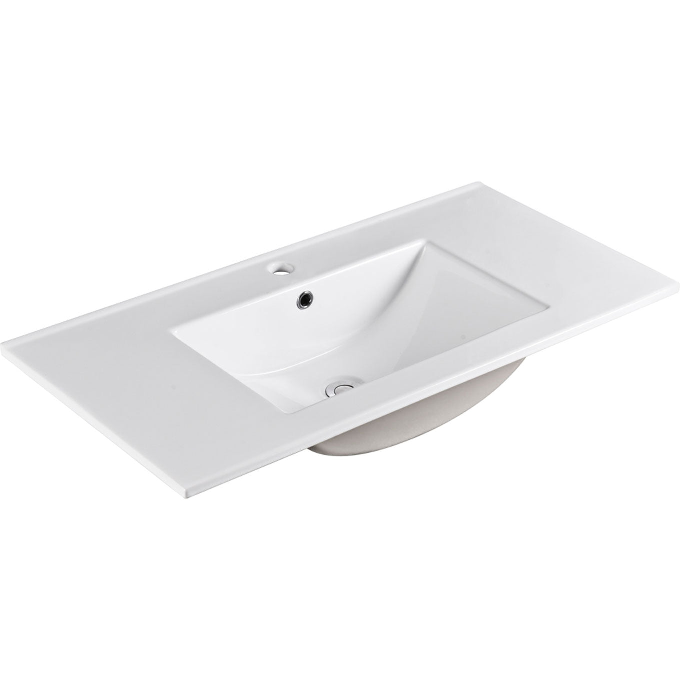 Fienza Dolce Ceramic Basin Top 900 x 460mm 1TH, Gloss White