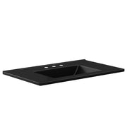 Fienza Dolce Ceramic Basin Top 750 x 460mm 3TH, Matte Black