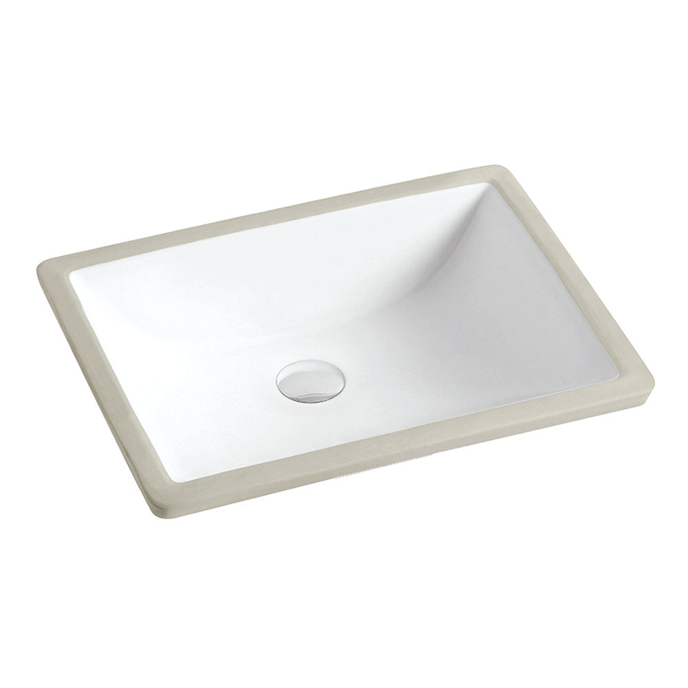 Fienza Sarah Undermount Basin 455 x 335 x 190mm with Overflow, Gloss White