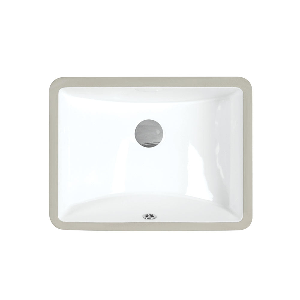 Fienza Sarah Undermount Basin 455 x 335 x 190mm with Overflow, Gloss White