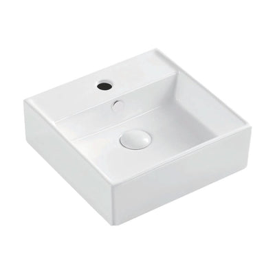 Fienza Helen Junior Basin Above Counter 380 x 380 x 125mm Ceramic, Gloss White