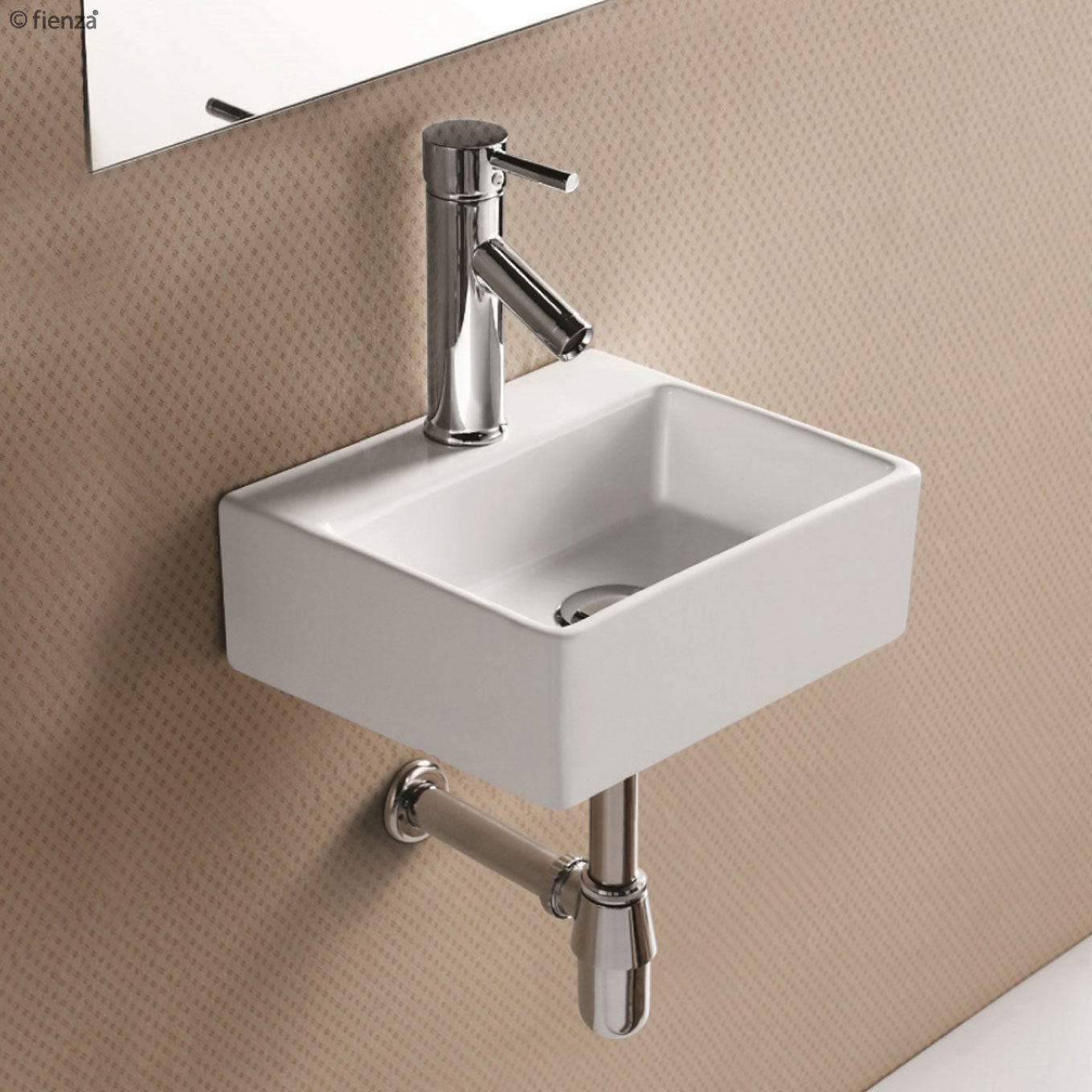 Fienza Modena Baby Above Counter Basin 330 x 290 x 120mm Wall Hung, Gloss White