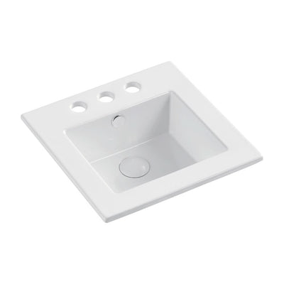 Fienza Allison Square Drop-In Basin 425 x 425 x 170mm 3TH, Gloss White
