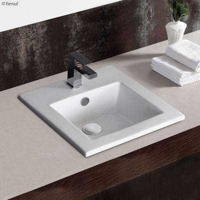 Fienza Allison Square Drop-In Basin 415 x 415 x 170mm, Gloss White