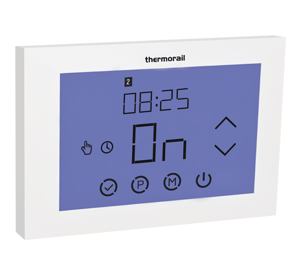 Thermogroup Thermorail Landscape Touch Screen 7 Day Timer, White