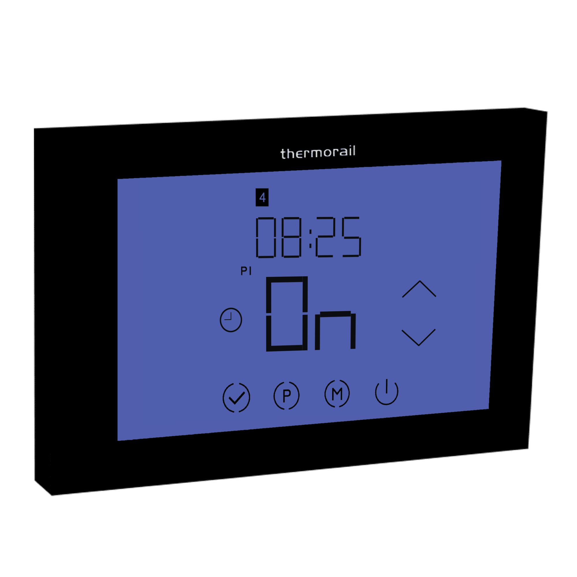Thermogroup Thermorail Landscape Touch Screen 7 Day Timer, Black