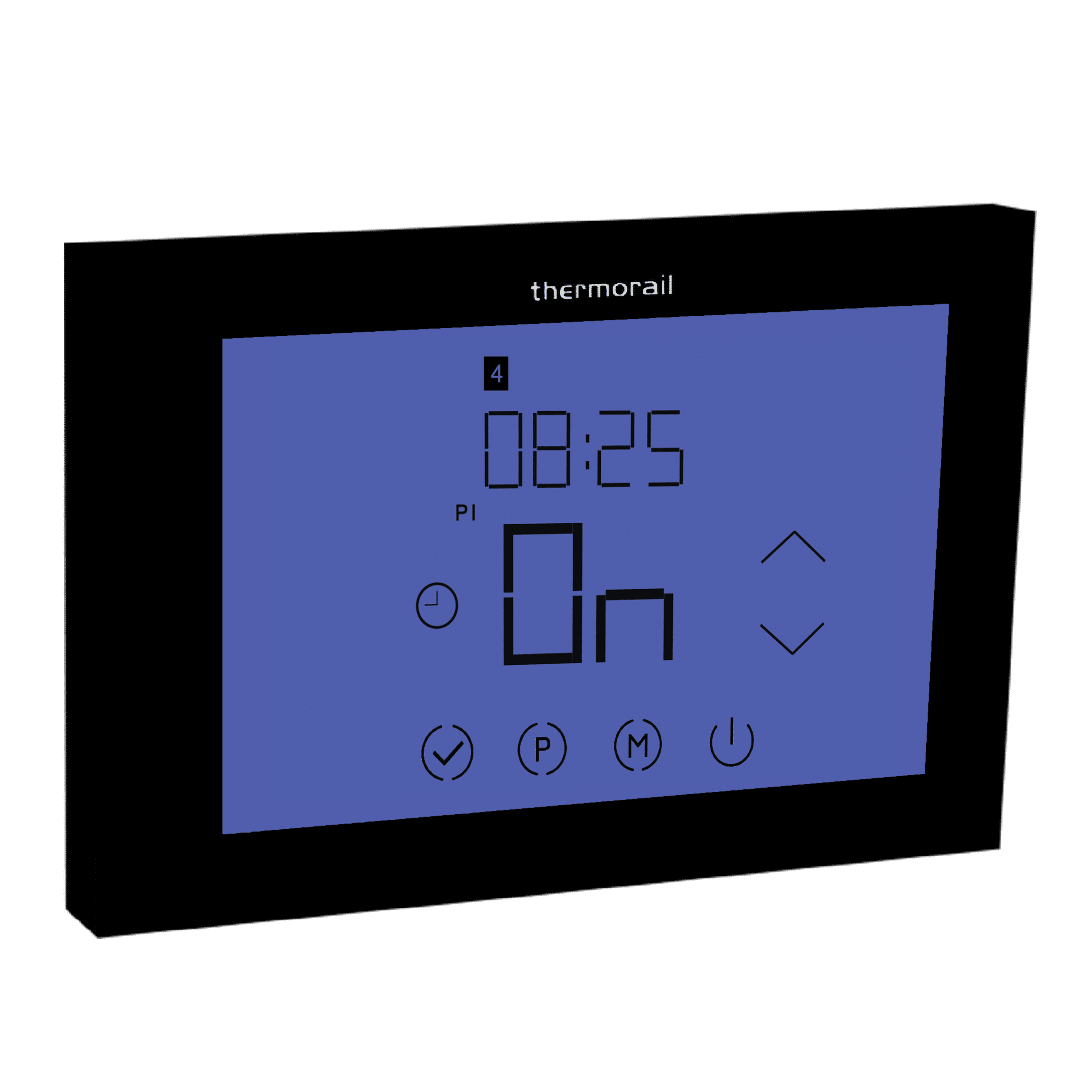 Thermogroup Thermorail Landscape Touch Screen 7 Day Timer, Black