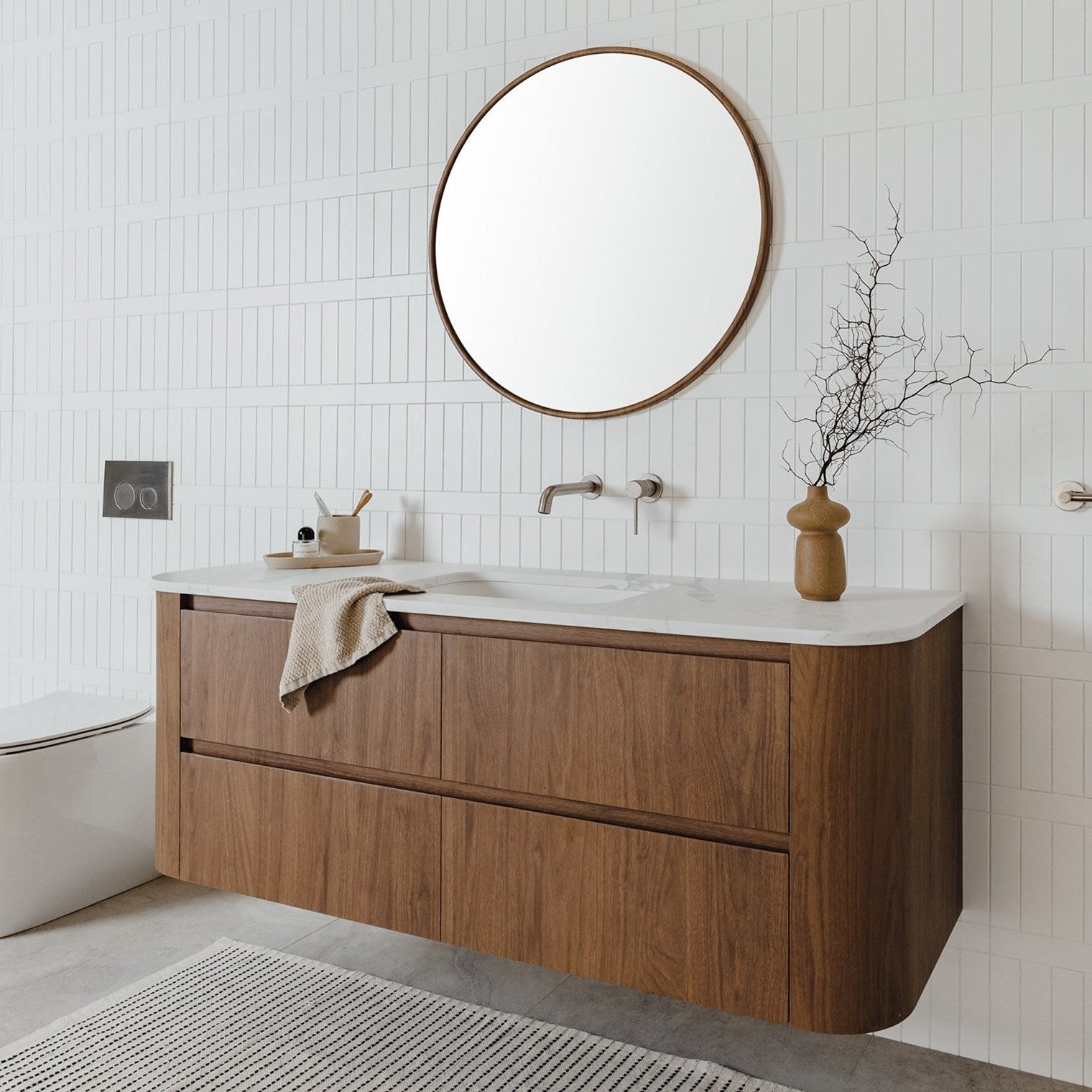 Benchtop option available with a selection of basins including Glory Under-Counter basin (pictured).

