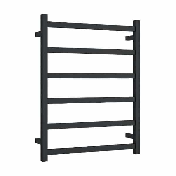 Thermogroup Thermorail Straight/Square 600x800x120mm 104Watts 6 Bars, Matt Black