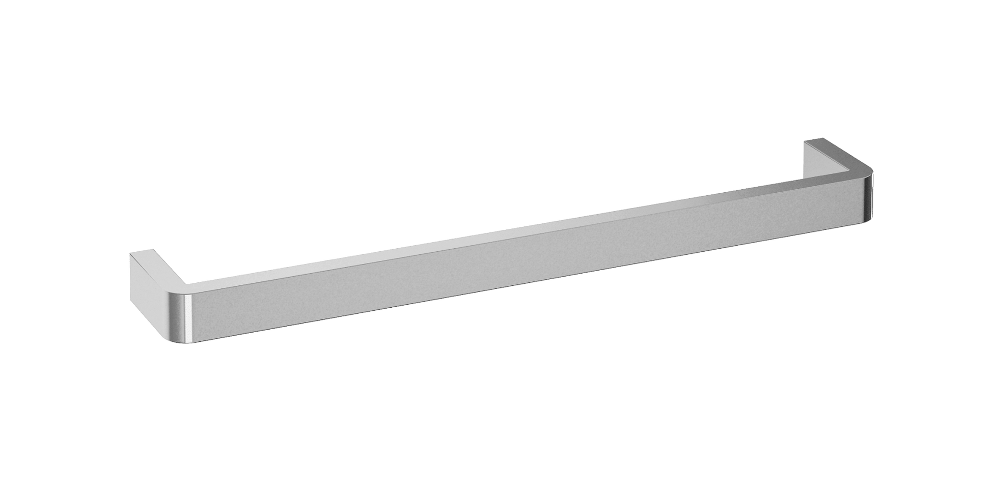 Thermogroup Thermorail Square with Curved Corners Single Rail 640x40x100mm 23Watts - Includes Transformer, Polished Stainless Steel
