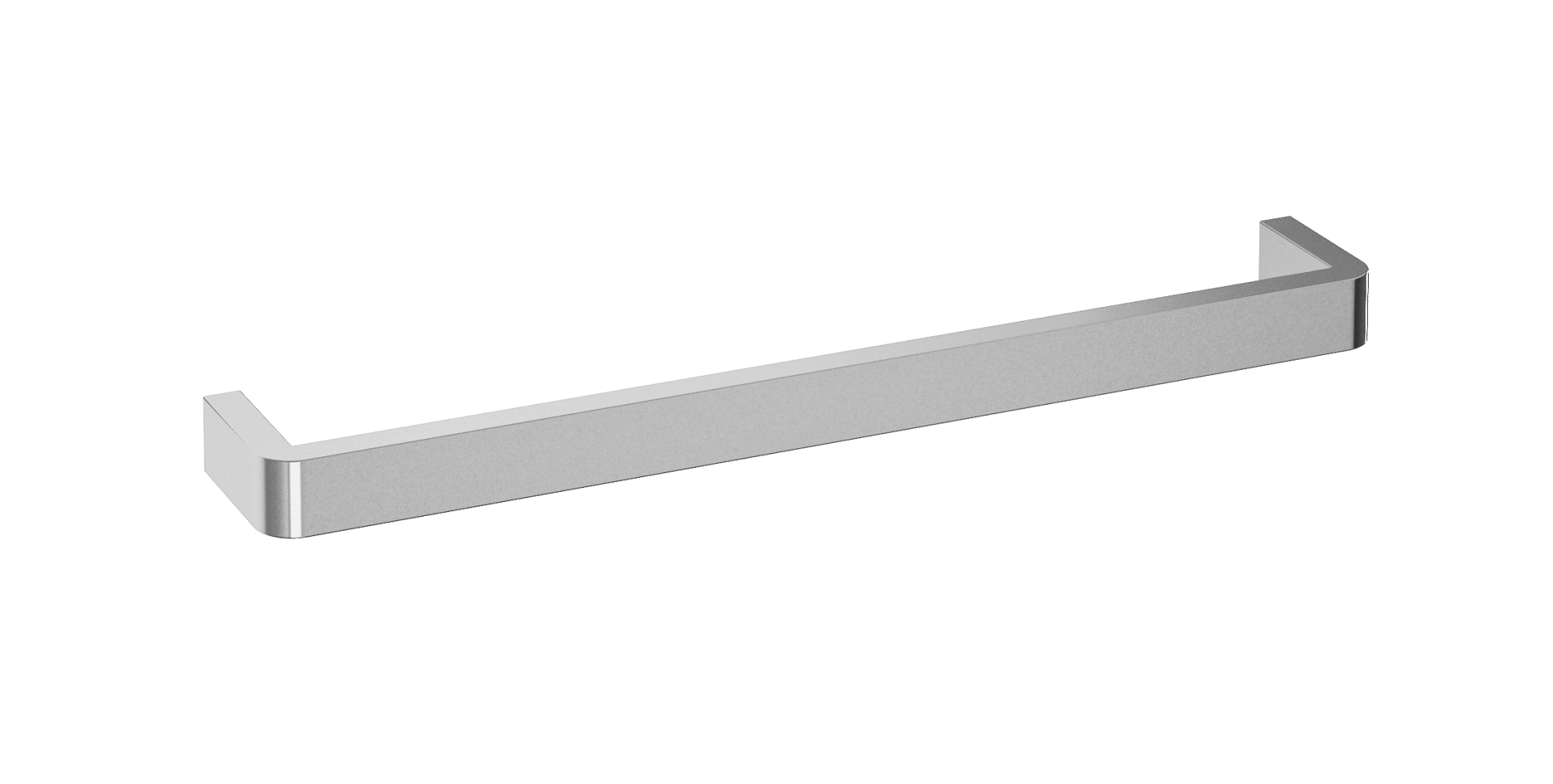 Thermogroup Thermorail Square with Curved Corners Single Rail 640x40x100mm 23Watts - Includes Transformer, Polished Stainless Steel