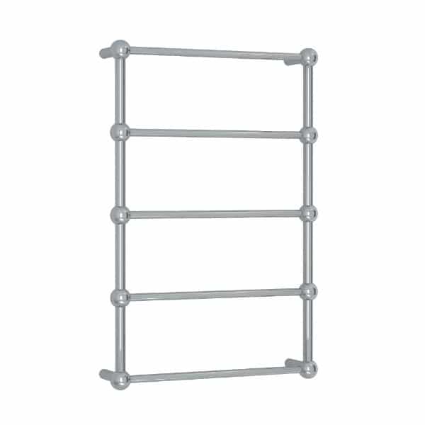 Thermogroup Thermorail Straight/Round with Ball Detail 560x850x140mm 60Watts 5 Bars, Polished Stainless Steel