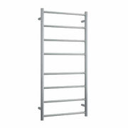 Thermogroup Thermorail Straight/Round 530x1120x122mm 80Watts 8 Bars - Brushed, Brushed Stainless Steel