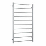 Thermogroup Thermorail Straight/Round 700x1200x122mm 128Watts 10 Bars - Brushed, Brushed Stainless Steel