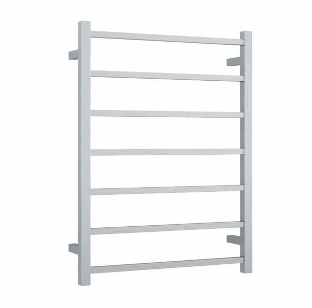 Thermogroup Thermorail Straight/Square 600x800x120mm 83Watts 7 Bars - Brushed, Brushed Stainless Steel