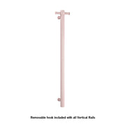 Thermogroup Thermorail Straight/Round 12Volt Vertical Bar 900x142x100mm 26Watts With Optional Hook, Dusty Pink