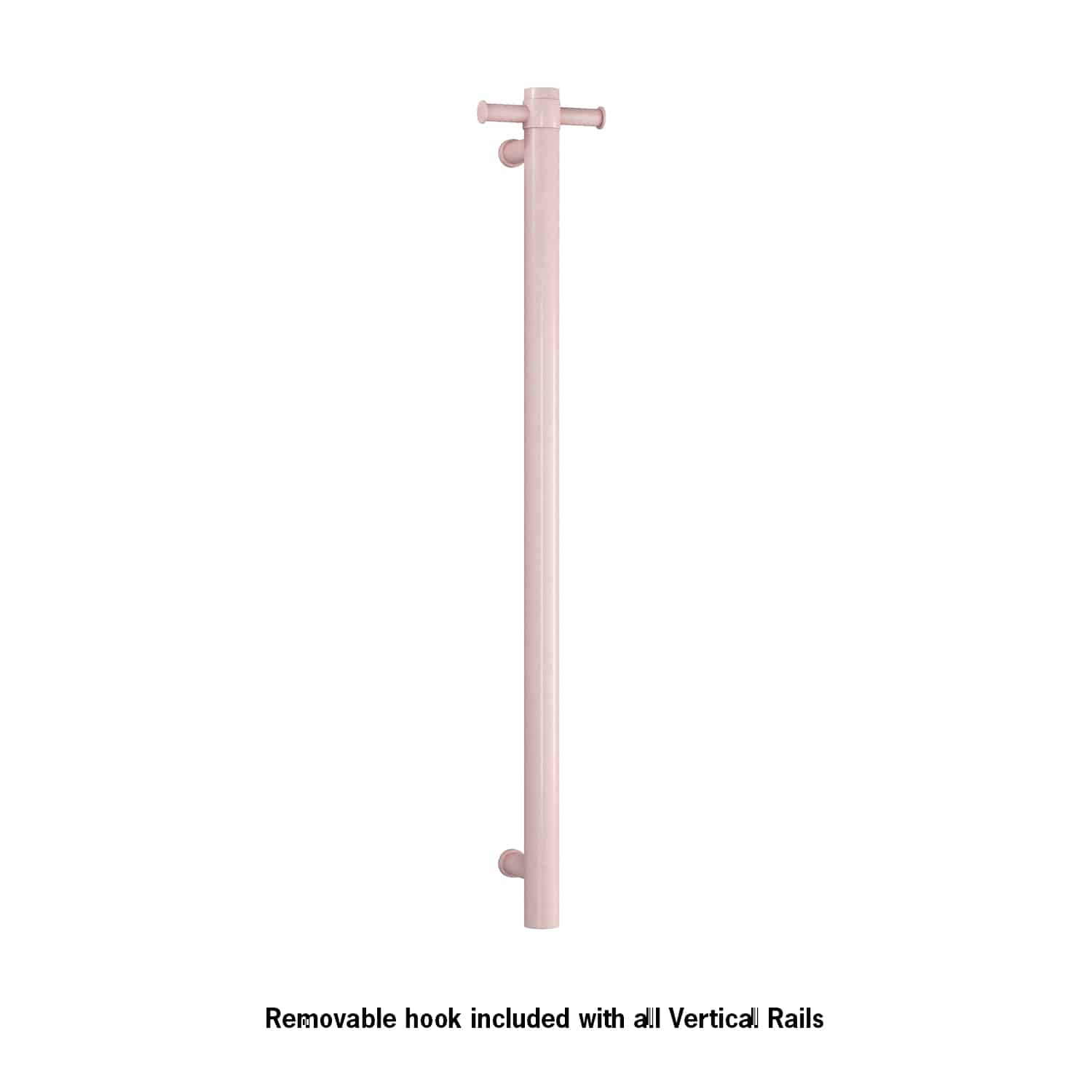 Thermogroup Thermorail Straight/Round 12Volt Vertical Bar 900x142x100mm 26Watts With Optional Hook, Dusty Pink