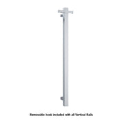 Thermogroup Thermorail Square 12Volt Vertical Bar 900x142x100mm 30Watts With Optional Hook, Polished Stainless Steel