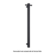 Thermogroup Thermorail Square 12Volt Vertical Bar 900x142x100mm 29Watts With Optional Hook, Matt Black