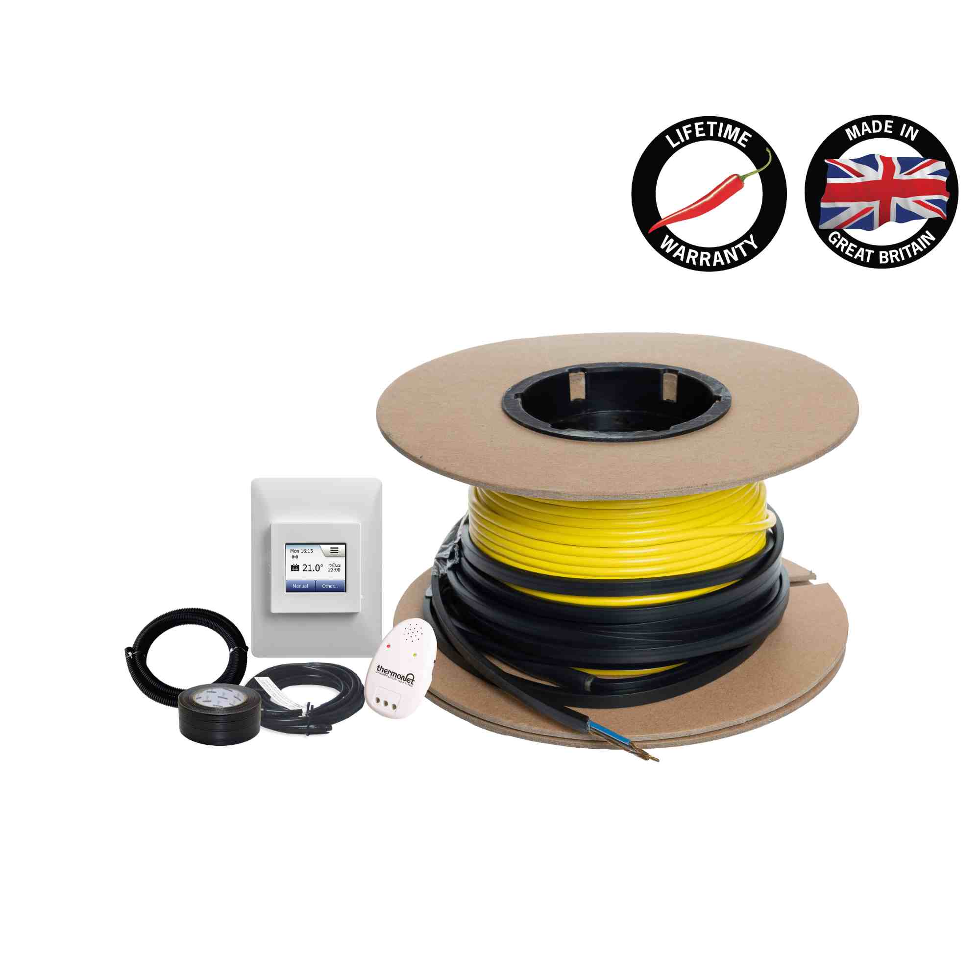Thermogroup Thermoscreed In Screed 18W/lm Heating Cable - 1.8-2.2m² 22.0lm 400Watts Floor Heating Kit Including 5235W Wi-Fi Thermostat