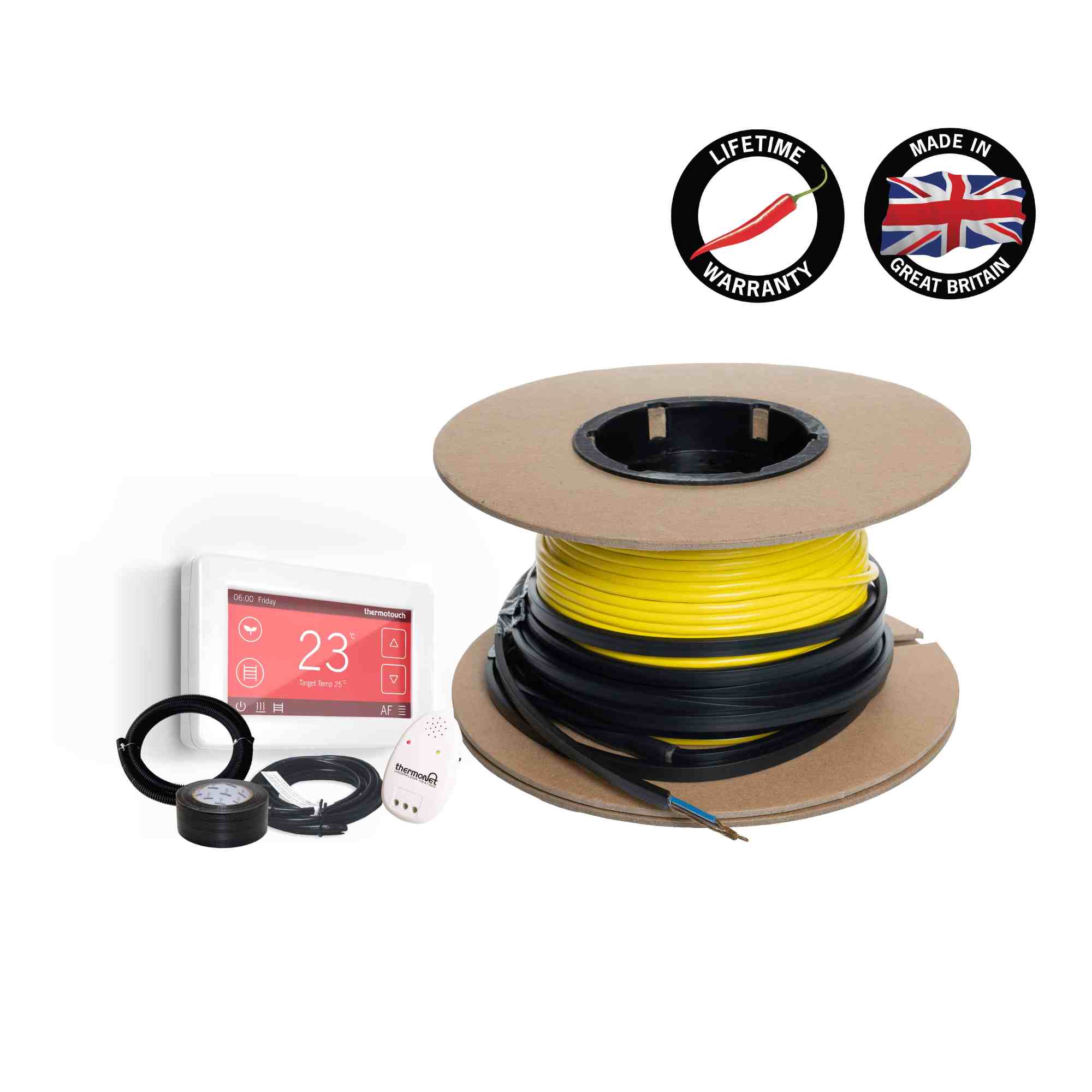 Thermogroup Thermowire Undertile Heating Cable - 13.0-14.9m² 154lm 2100Watts Kit Including 5245 Dual Thermostat