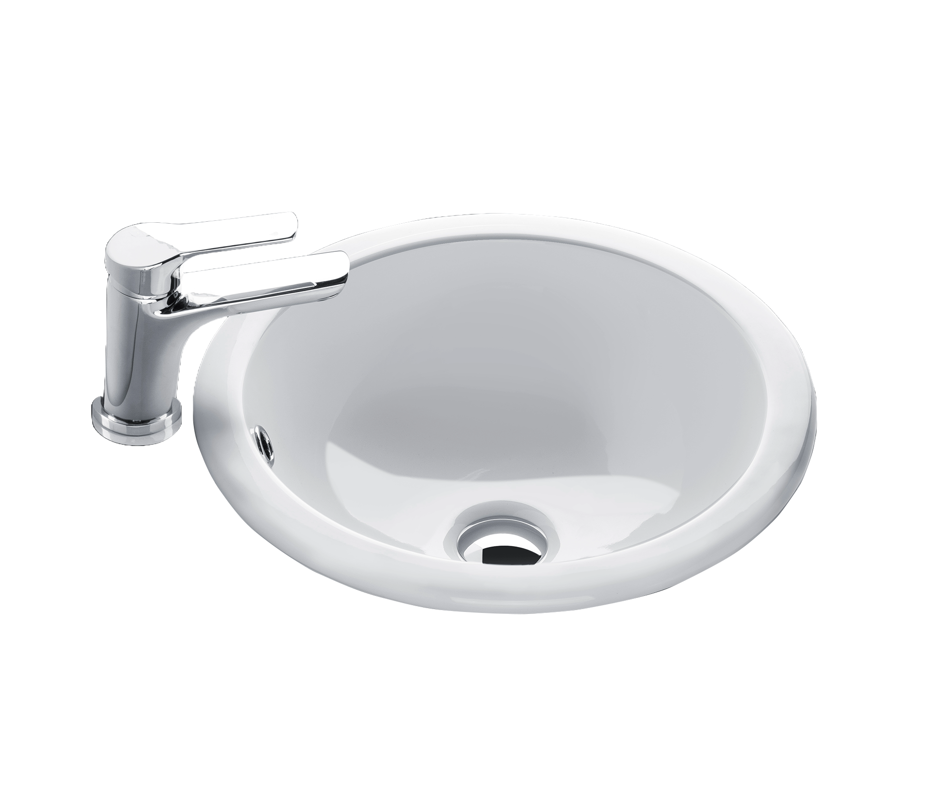 Studio Bagno Tris inset basin NTH, Gloss White