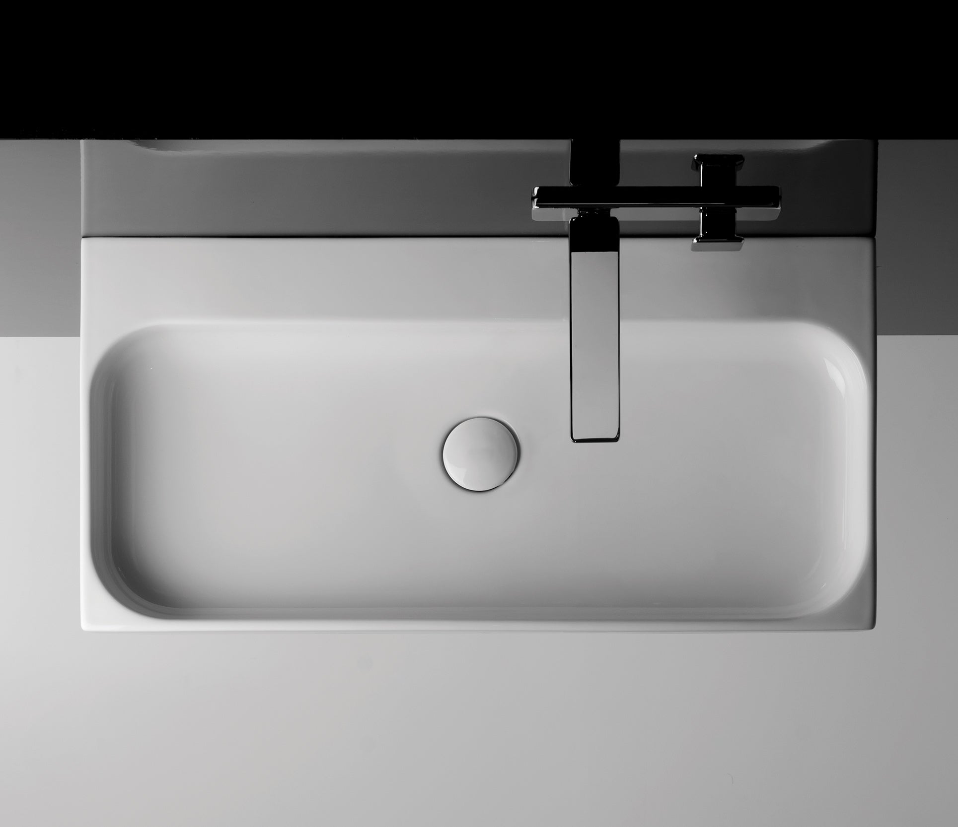 Studio Bagno Unit 100 bench/wall basin 1TH, Gloss White