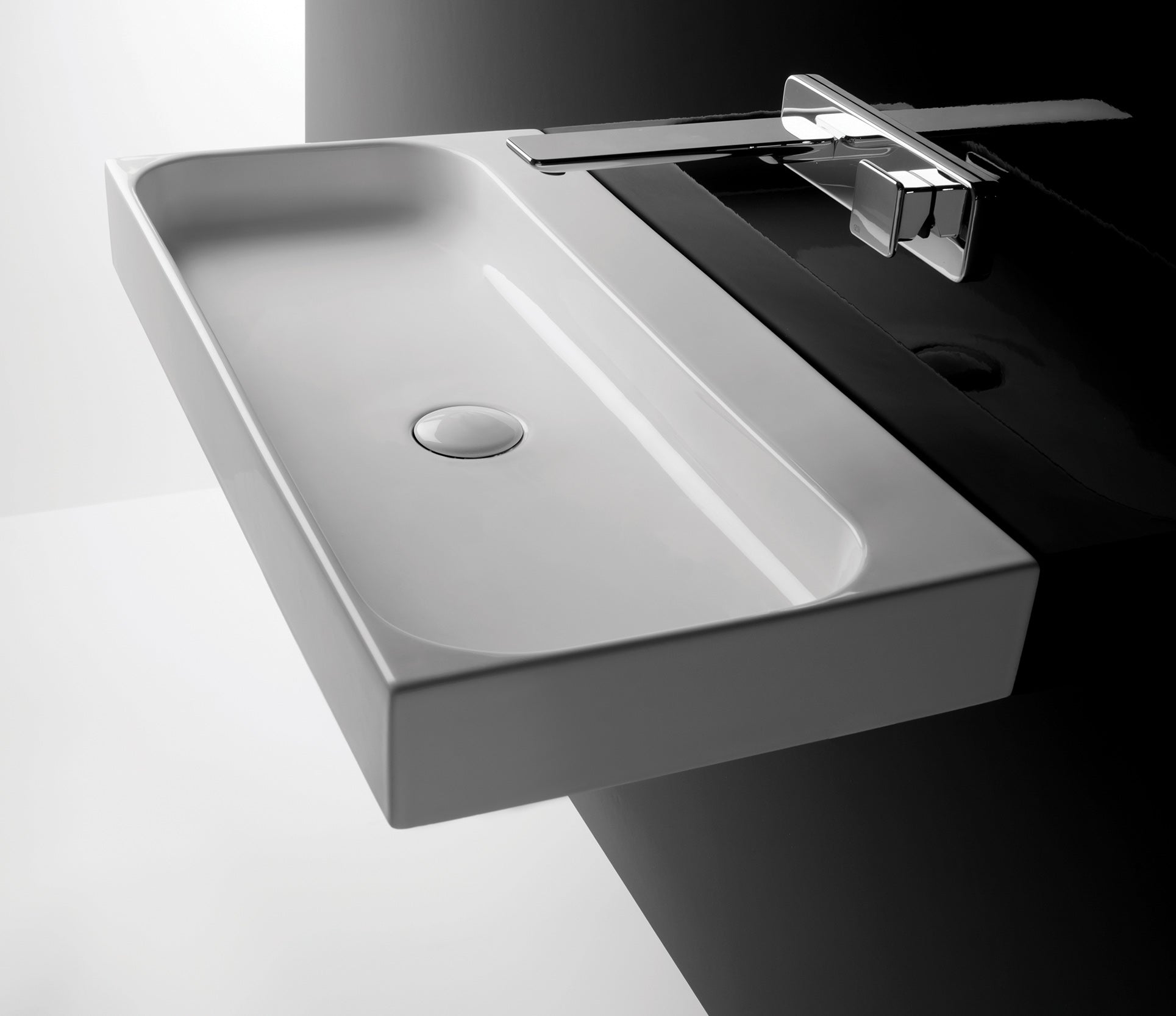 Studio Bagno Unit 100 bench/wall basin 2TH, Gloss White