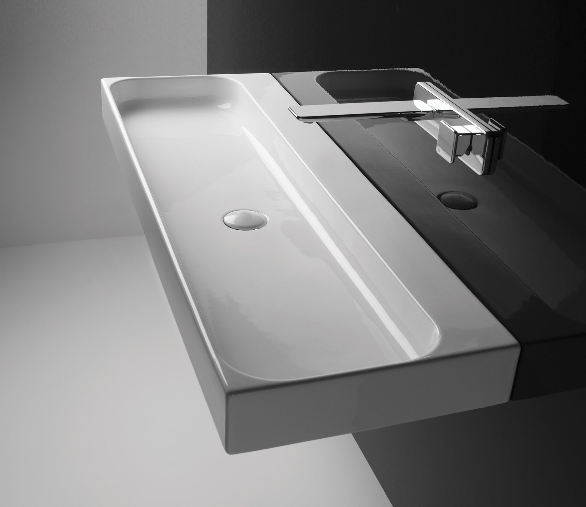 Studio Bagno Unit 120 bench/wall basin NTH, Gloss White