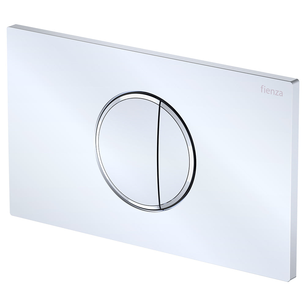 Fienza Halo Round Button Flush Plate Suits VIEGA Cisterns, Chrome