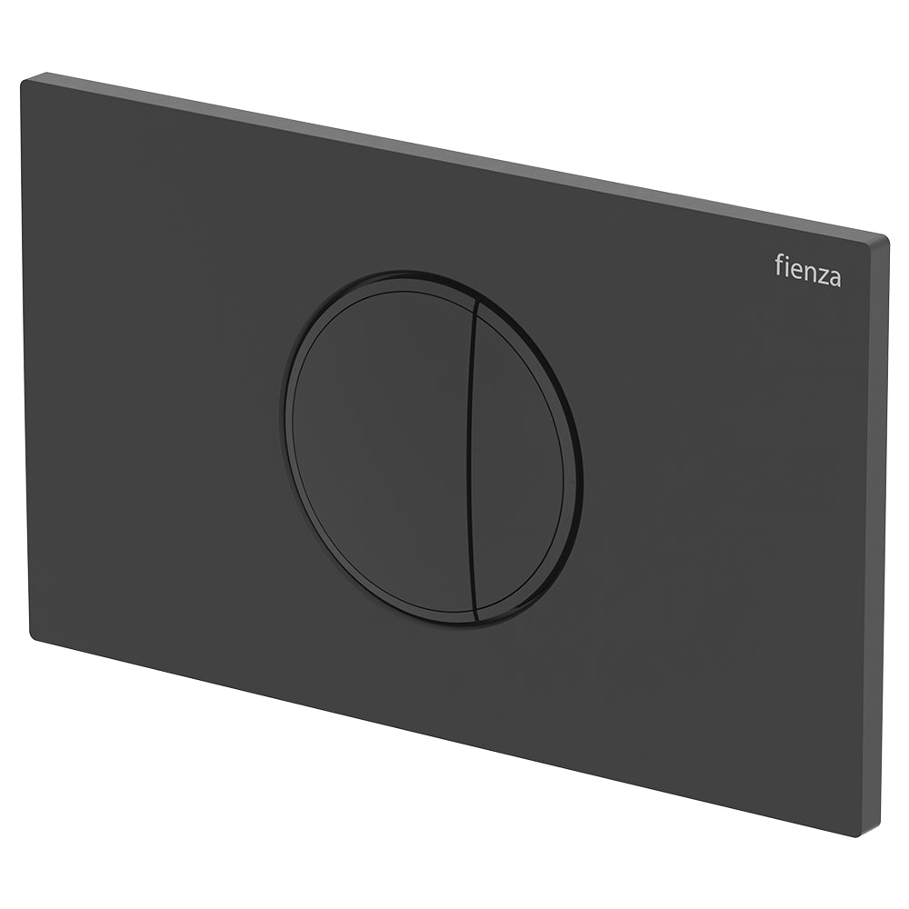Fienza Halo Round Button Flush Plate Suits VIEGA Cisterns, Matte Black