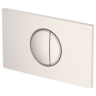 Fienza Halo Round Button Flush Plate Suits VIEGA Cisterns, Brushed Nickel