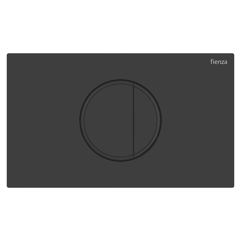 Fienza Halo Round Button Flush Plate Suits VIEGA Cisterns, Matte Black