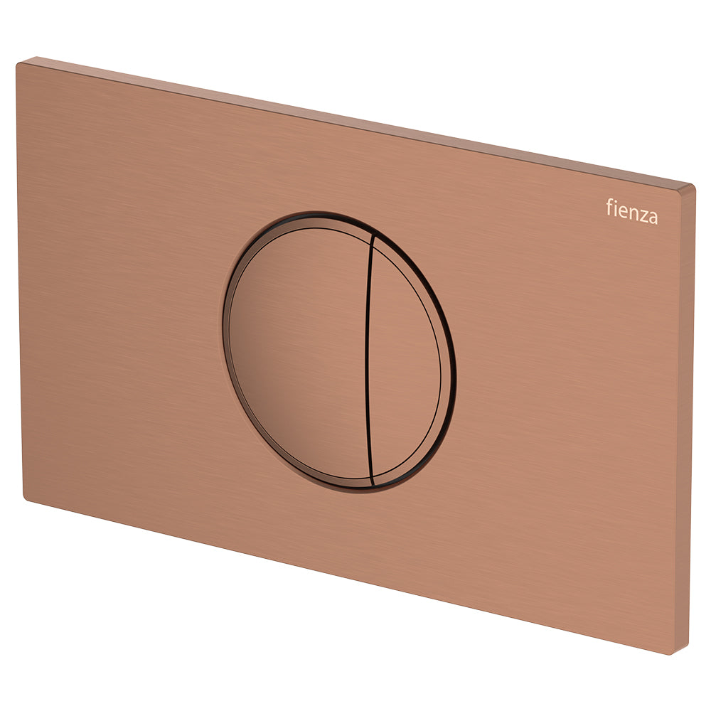 Fienza Halo Round Button Flush Plate Suits VIEGA Cisterns, Brushed Copper