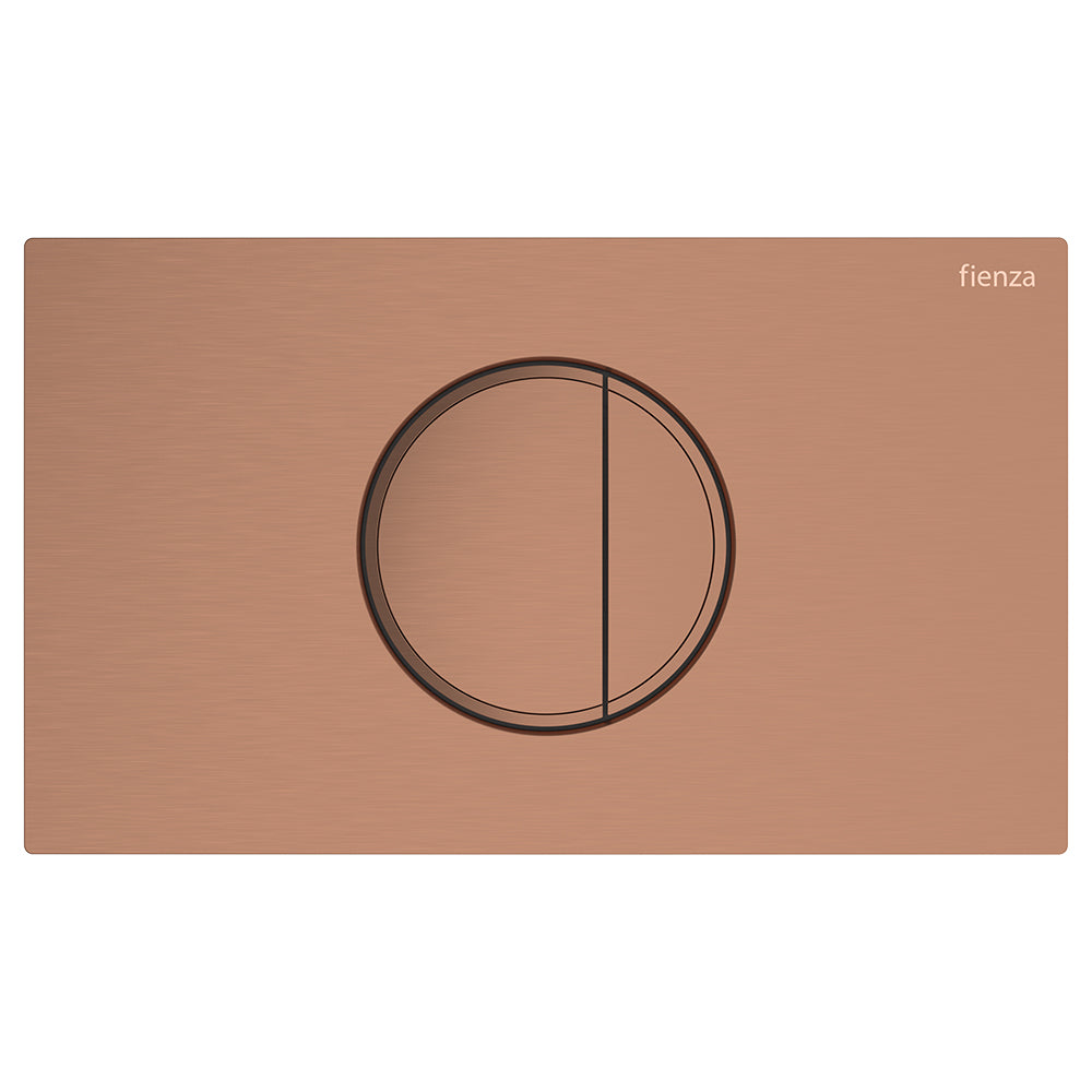 Fienza Halo Round Button Flush Plate Suits VIEGA Cisterns, Brushed Copper