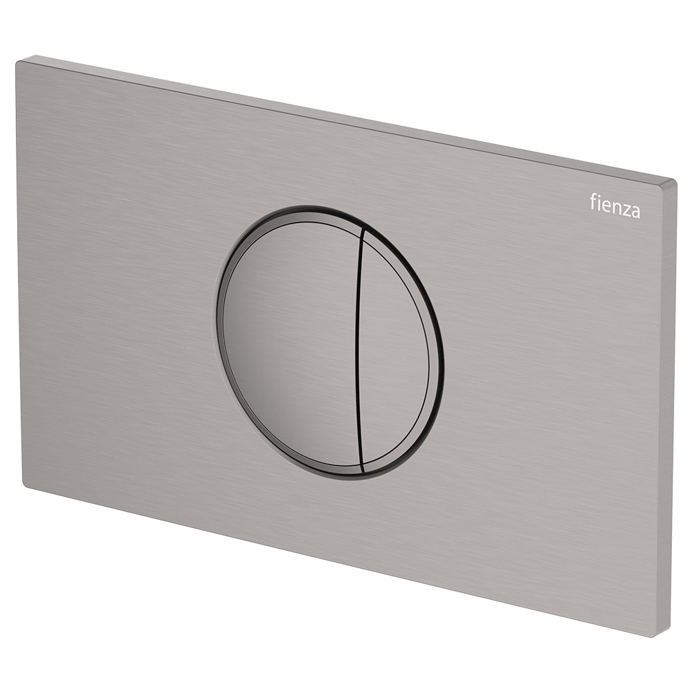 Fienza Halo Round Button Flush Plate Suits VIEGA Cisterns, Gun Metal