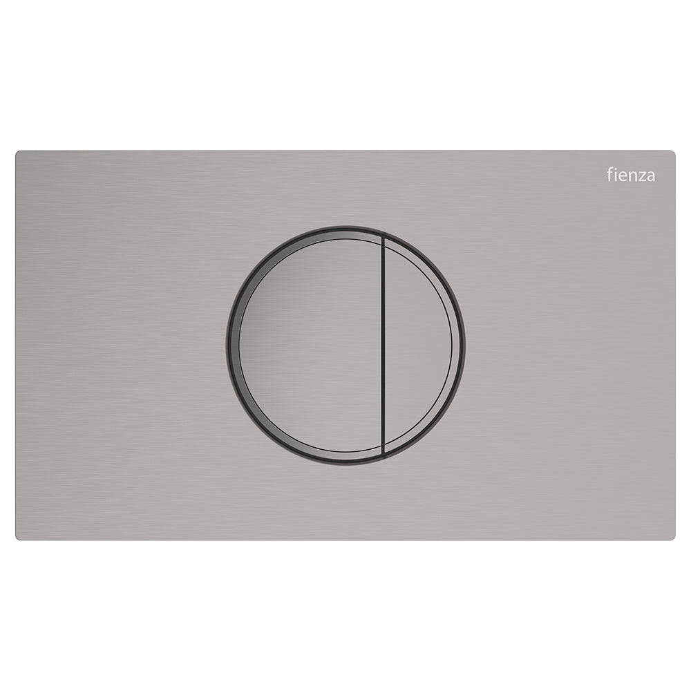 Fienza Halo Round Button Flush Plate Suits VIEGA Cisterns, Gun Metal