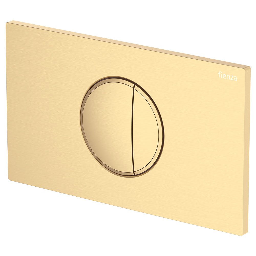 Fienza Halo Round Button Flush Plate Suits VIEGA Cisterns, Urban Brass