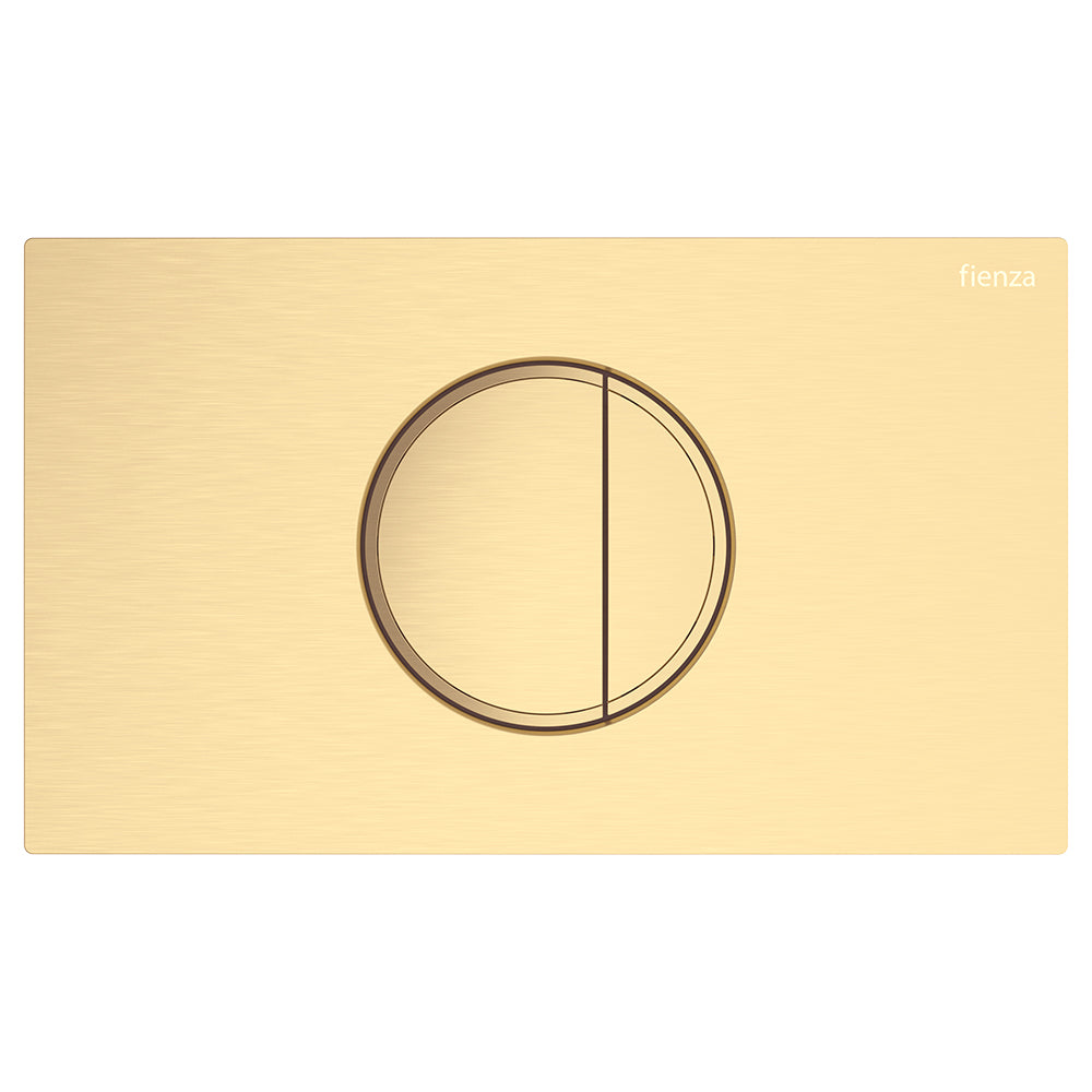 Fienza Halo Round Button Flush Plate Suits VIEGA Cisterns, Urban Brass