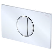 Fienza Halo Round Button Flush Plate Suits VIEGA Cisterns, Gloss White