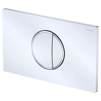 Fienza Halo Round Button Flush Plate Suits VIEGA Cisterns, Gloss White