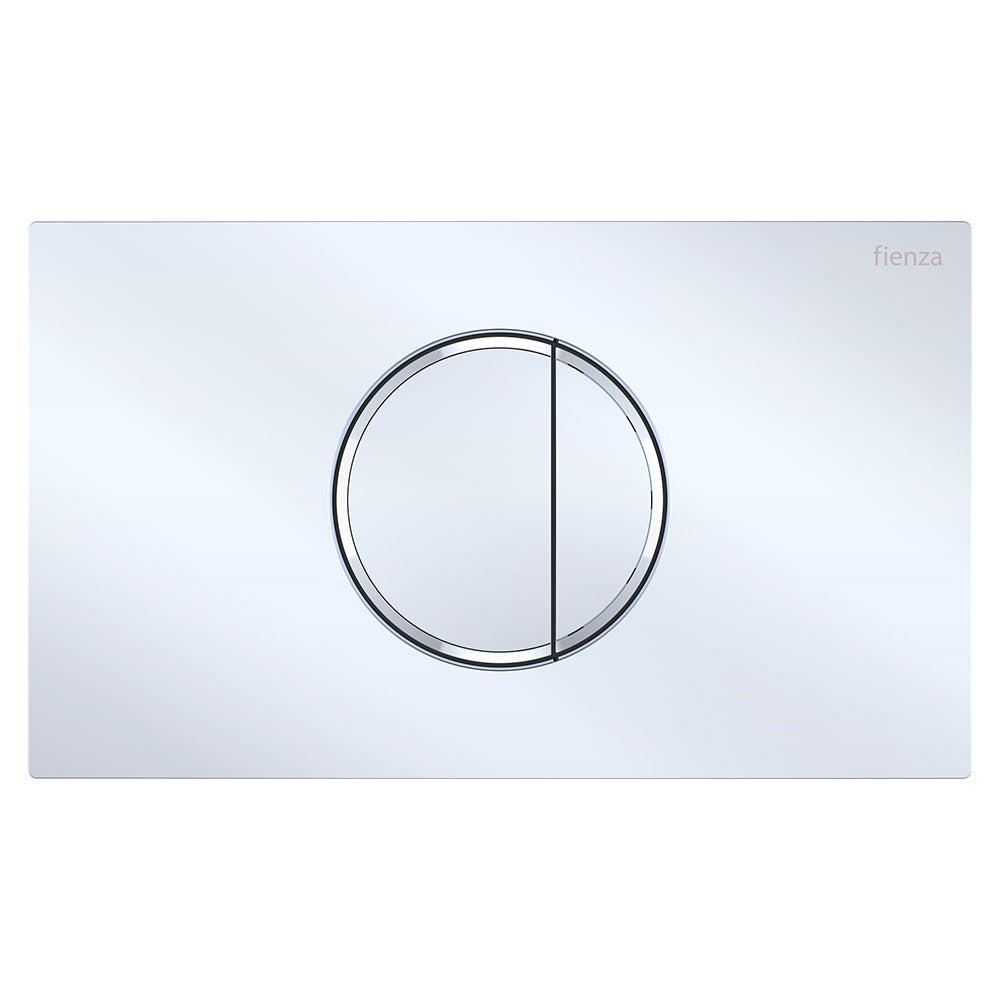 Fienza Halo Round Button Flush Plate Suits VIEGA Cisterns, Chrome