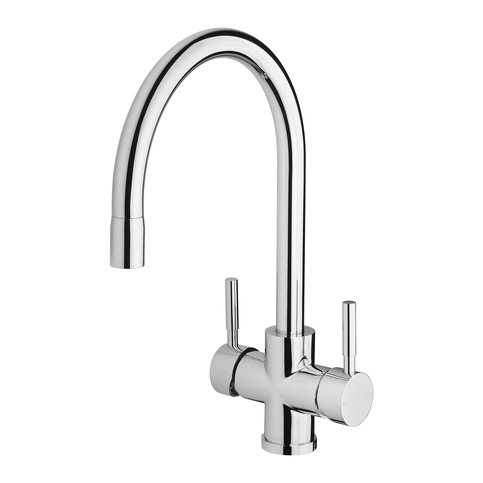 Phoenix Vivid Filtered Sink Mixer 220mm Gooseneck with Filters, Chrome