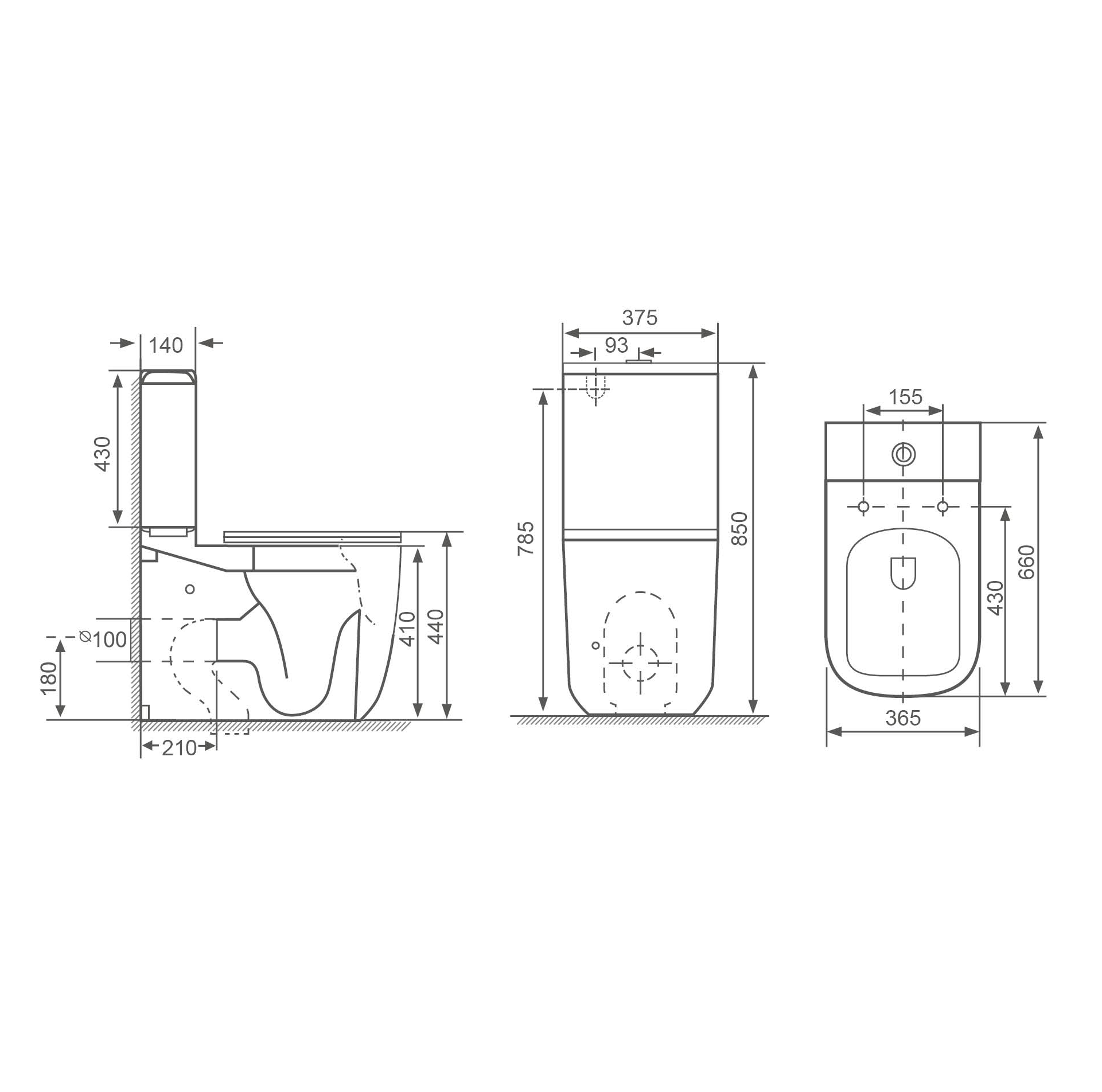 Milano Vogue Back to Wall Rimless Toilet Suite Gloss White